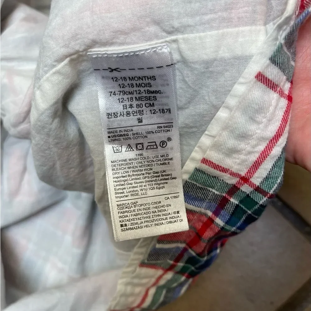 Baby Gap Holiday Plaid Dress Size 12-18 Months Classic Holiday Winter EUC Lined